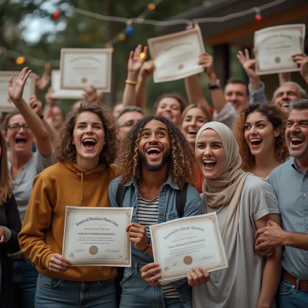 Célébration d'accomplissement d'objectifs